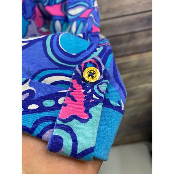 Lilly Pulitzer | Women's 3/4 Sleeve Colorful Linden Dress Sea Jewels Size Large - Picture 8 of 11